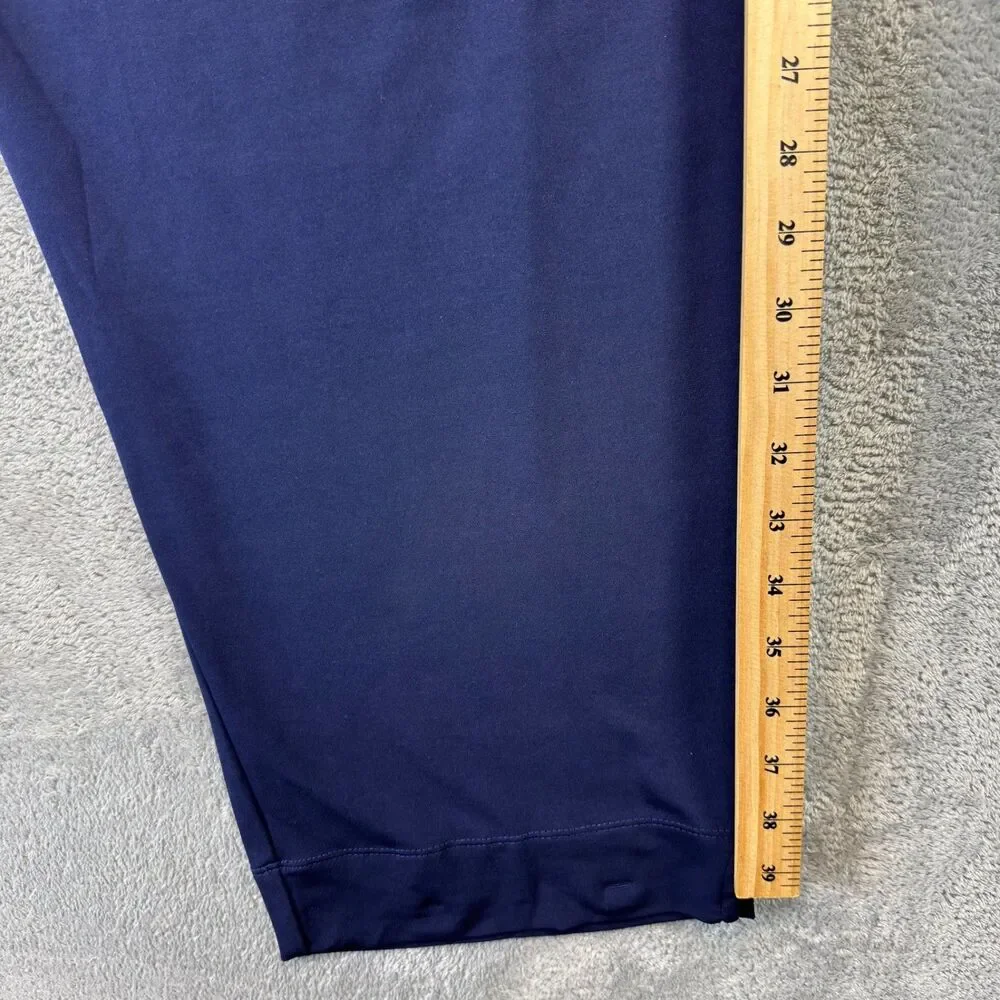 Susan Graver Pants Womens 3X Navy Modern Essentials Liquid Knit Crop Pull On